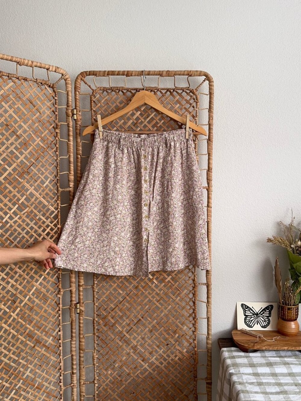 Vintage Eddie Bauer Floral Buttoned Mini/Midi Skirt